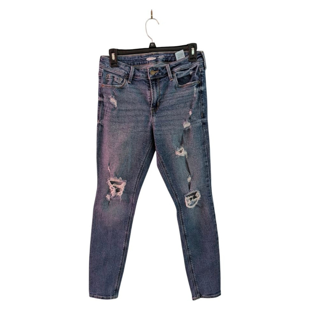 Women's Old Navy Rockstar Jeans Size 6 Blue Distressed